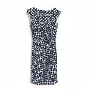 Ralph Lauren Size 4 Geometric Pattern Dress - Blue / White